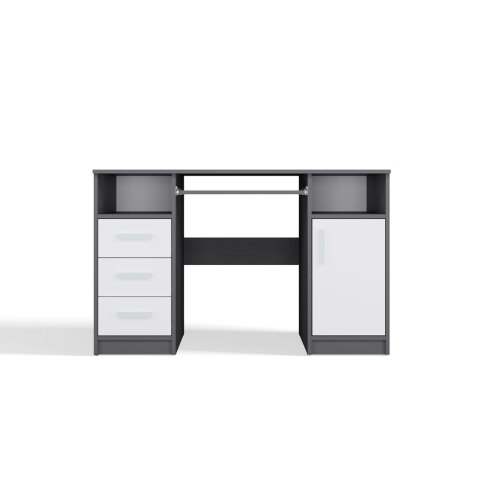 BIURKO DELTA BIAŁE 120 Cm 3 Szuflady Szafka Półki Do Biura Pokoju Na Laptop