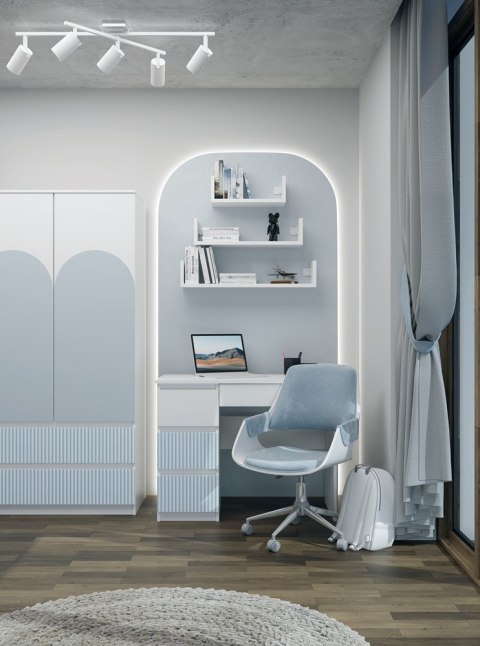 Biurko Mijas LEWE ARTEO BLUE Niebieski