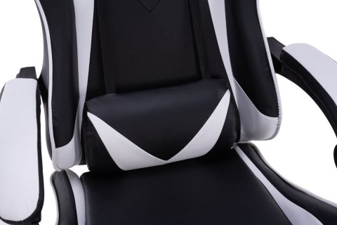 Fotel Gemingowy Kubełkowy Krzesło Obrotowe Dla Gracza Czarno-Białe SOLIDNE