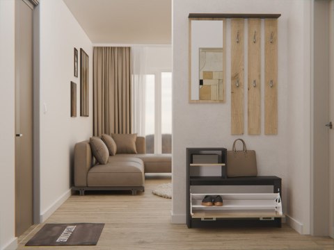 GARDEROBA - ANTRACYT/ DĄB ARTISAN