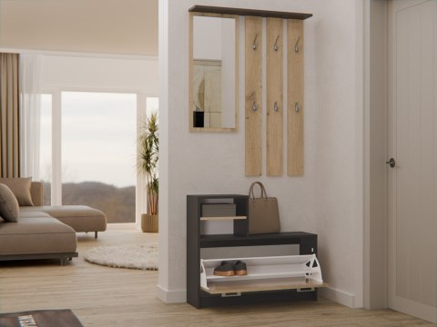 GARDEROBA - ANTRACYT/ DĄB ARTISAN