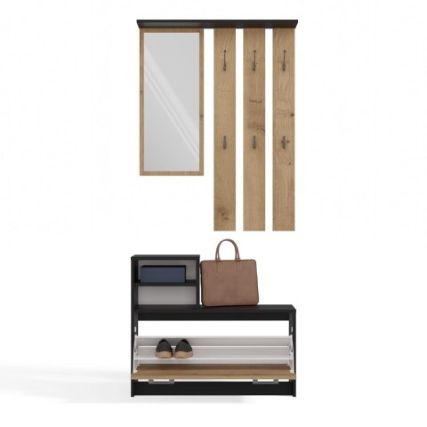 GARDEROBA - ANTRACYT/ DĄB ARTISAN