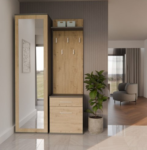 GARDEROBA DUO - ANTRACYT/ARTISAN