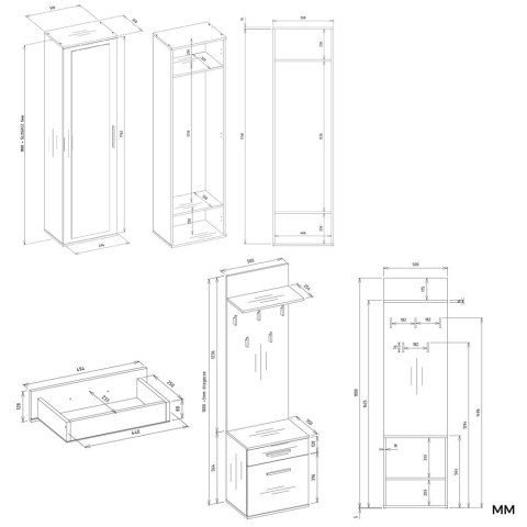 GARDEROBA DUO - ANTRACYT/ARTISAN