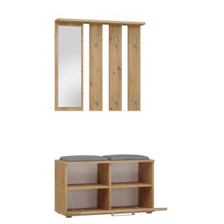 Garderoba Z Siedziskiem Szafka Na Buty Wieszak Lustro Nowoczesna Artisan