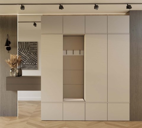 Garderoba HAGA IV 3Sz1W KASZMIR BEŻ 3x Szafa + Wieszak
