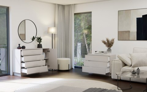 Komoda AMBER 1D4S Szafka 1 Drzwi 4 Szuflady Do Sypialni Salonu KASZMIR Beż