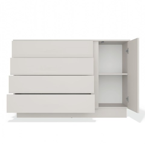 Komoda AMBER 1D4S Szafka 1 Drzwi 4 Szuflady Do Sypialni Salonu KASZMIR Beż