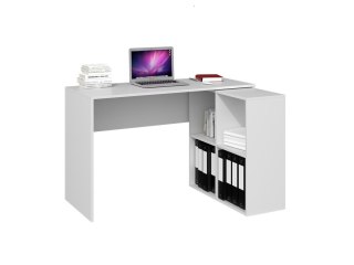 NAROŻNE BIURKO PLUS REGAŁ MALAX 2X2 BIEL MAT