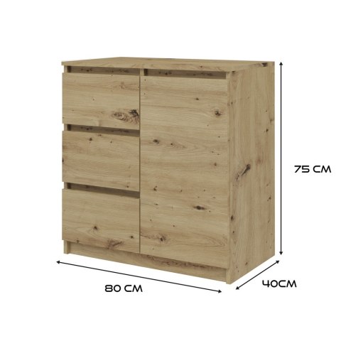 KOMODA 1 DRZWI 3 SZUFLADY ARTISAN KOMPLET