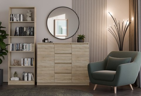 Komoda 4 szuflady dąb sonoma 120cm szafka regał do salonu sypialni biura