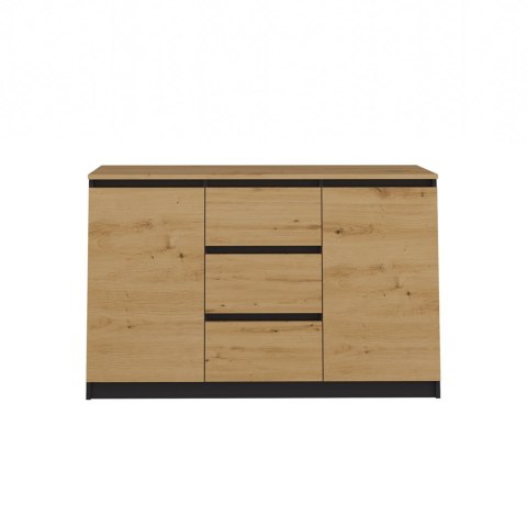 KOMODA 2D3S 120 - ANTRACYT / DĄB ARTISAN BLAT ARTISAN