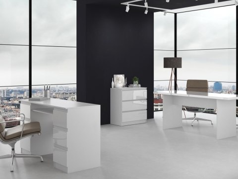 Komoda 70cm 3 Szuflady Nowoczesna SZAFKA do Salonu Sypialni Biała POŁYSK