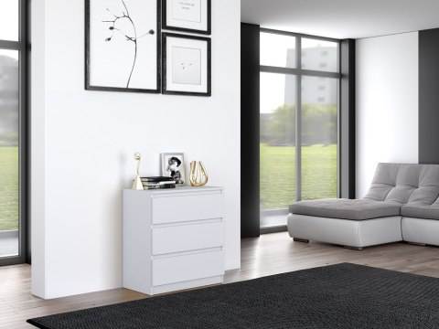 Komoda Szafka 3 Szuflady Nowoczesny Pojemny Regał Do Salonu 75x70 cm Biały