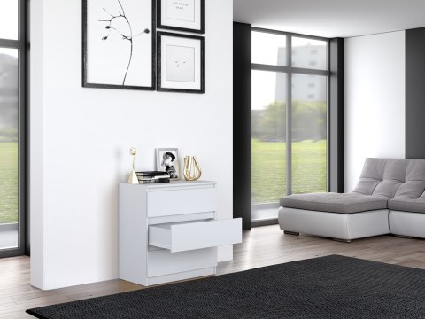 Komoda Szafka 3 Szuflady Nowoczesny Pojemny Regał Do Salonu 75x70 cm Biały