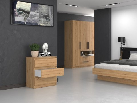 Komoda Dąb Artisan Z Szufladami 70cm Szafka Nowoczesna Do Salonu Sypialni