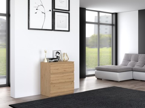 Komoda Dąb Artisan Z Szufladami 70cm Szafka Nowoczesna Do Salonu Sypialni