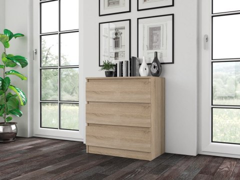 Komoda Z Szufladami Dąb Sonoma 70cm Nowoczesna Szafla do Sypialni Salonu