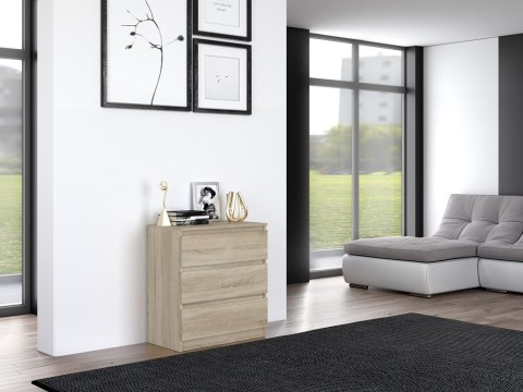 Komoda Z Szufladami Dąb Sonoma 70cm Nowoczesna Szafla do Sypialni Salonu