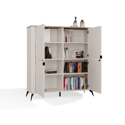 Komoda CORDOBA 4D Kaszmir Beż Dąb Castello Szafka 4 Drzwi 8 Półek Salon