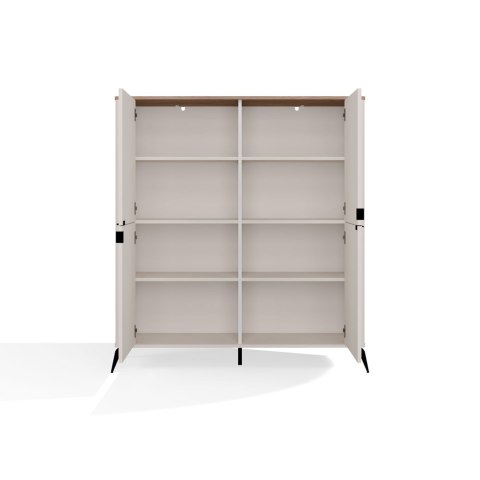 Komoda CORDOBA 4D Kaszmir Beż Dąb Castello Szafka 4 Drzwi 8 Półek Salon