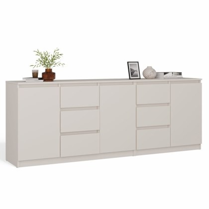 Komoda 200 cm COSTA 3 drzwi 6 szuflad - kaszmir