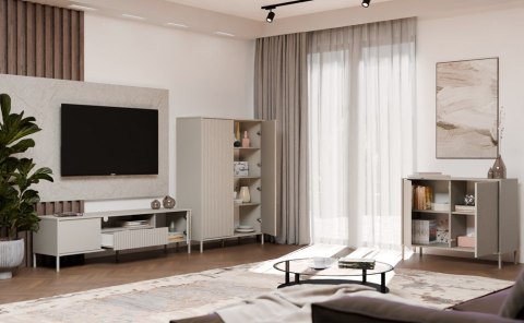 Komoda KAMARO 2D SLIM KASZMIR Lamele Front Ryflowany