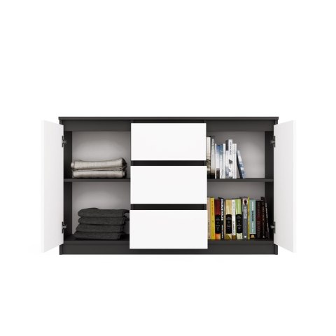 Komoda Malwa 2D3S ANTRACYT BIAŁY