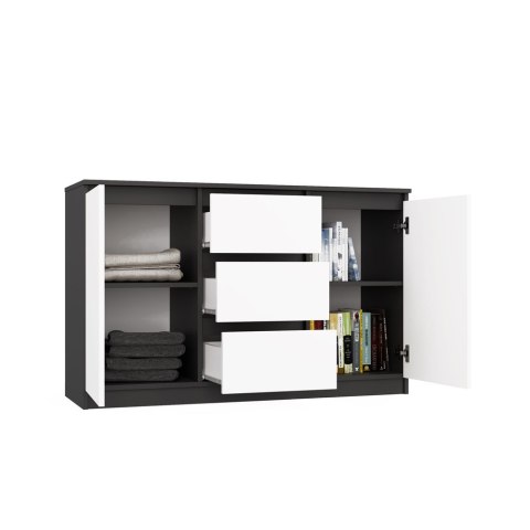 Komoda Malwa 2D3S ANTRACYT BIAŁY