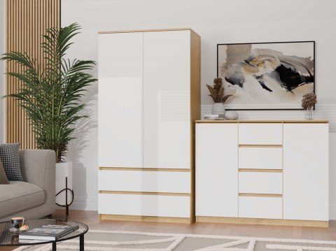 Komoda Szafka 4 Szuflady Nowoczesne Meble Do Sypialni 120x97cm Artisan Biel