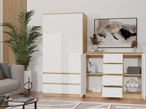 Komoda Szafka 4 Szuflady Nowoczesne Meble Do Sypialni 120x97cm Artisan Biel