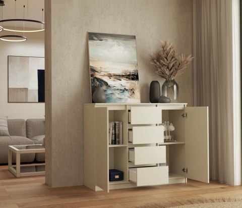 Komoda 4 Szuflady KASZMIR 120cm Szafka Regał Do Salonu Sypialni Biura
