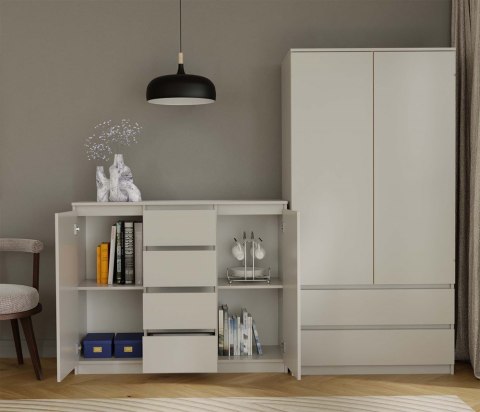 Komoda 4 Szuflady KASZMIR 120cm Szafka Regał Do Salonu Sypialni Biura