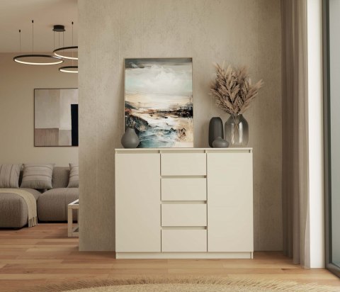 Komoda 4 Szuflady KASZMIR 120cm Szafka Regał Do Salonu Sypialni Biura