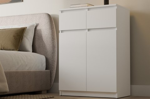 Komoda Malwa 2DD2S Szafka 2 Drzwi 2 Szuflady Do Salonu BIAŁY