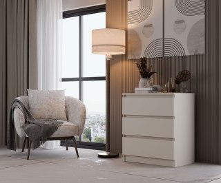 Komoda Szafka 3 Szuflady Nowoczesny Pojemny Regał Do Salonu 75x70cm Kaszmir