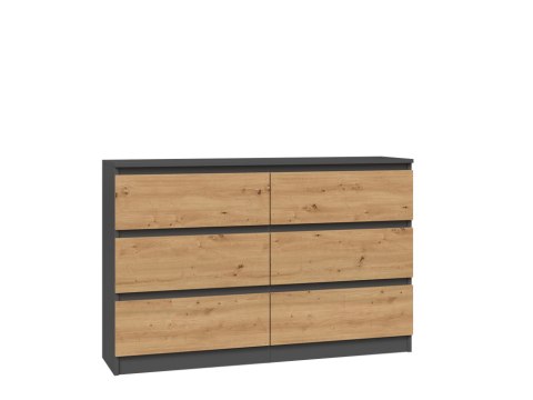 Komoda Malwa M6/120 ANTRACYT DĄB ARTISAN