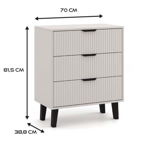 Komoda Scandi 3S SLIM KASZMIR BEŻ