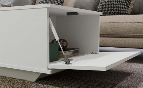 Stolik Kawowy Nowoczesna Ława Ze Schowkiem Do Salonu Sypialni Biała