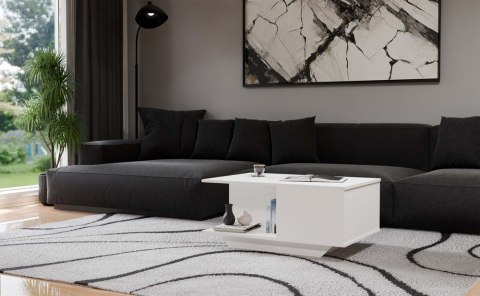 Stolik Kawowy Nowoczesna Ława Ze Schowkiem Do Salonu Sypialni Biała