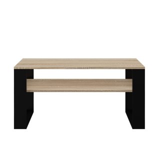 Stolik Kawowy Dąb Sonoma Ława LOFT Retro 90x50cm Dodatkowy Blat Czarne Nogi