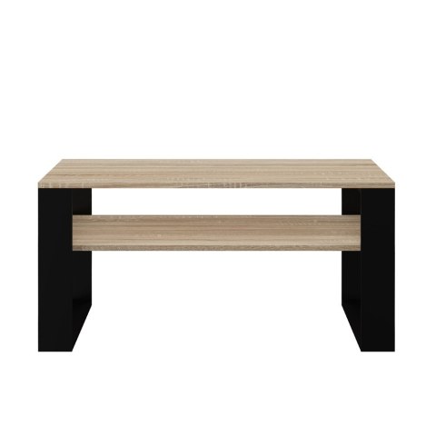 Stolik Kawowy Dąb Sonoma Ława LOFT Retro 90x50cm Dodatkowy Blat Czarne Nogi