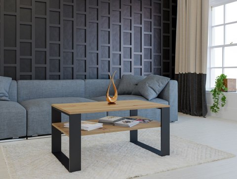 Stolik Kawowy LOFT 90cm Ława Dąb Artisan Do Salonu Sypialni Biura