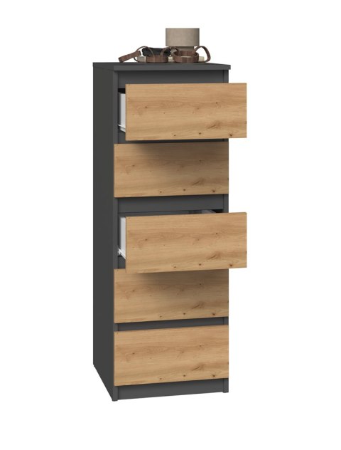 W5 KOMODA 5 SZUFLAD - ANTRACYT / ARTISAN