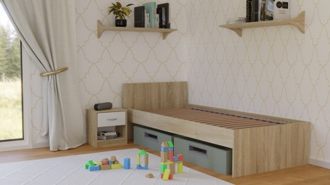 Stelaż do Łóżka 90x200 cm 18 Listewek Brzoza Dąb Sonoma