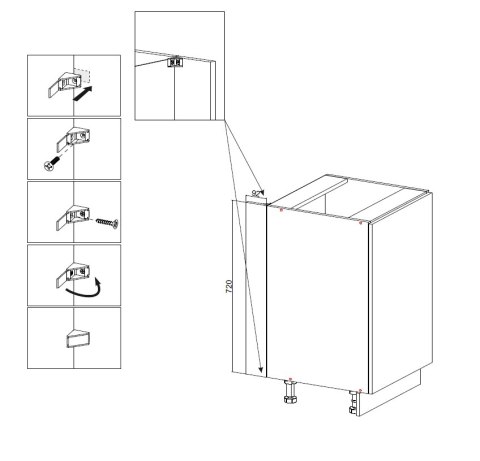 MEBLE KUCHENNE ZESTAW VARIO 200CM Z3 CZARNY/CZARNY BLAT DĄB EVOKE BEZ AGD