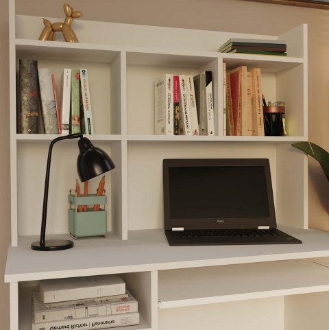 Nadstawka Do Biurka Nowoczesna Na Książki 5 Półek Organizer 100 cm Biała
