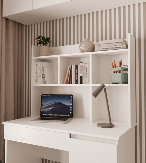 Nadstawka Do Biurka Nowoczesna Na Książki 5 Półek Organizer 100 cm Biała