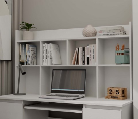 Nadstawka Do Biurka Nowoczesna Na Książki 5 Półek Organizer 130 cm Biała