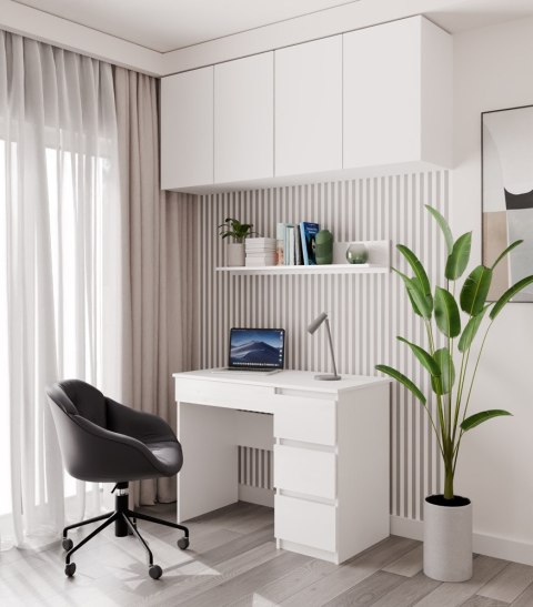 Półka Wisząca MILO - Nowoczesna Półka Ścienna Do Pokoju Dziecka BIEL MAT